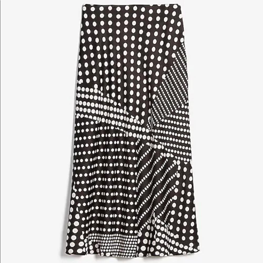 Express silky polka dot skirt